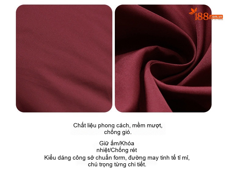 Áo Khoác Phao Nữ Dáng Dài Vừa Vải Phao Lót Lông Vũ Trắng Phong Cách Thời Trang Màu Đỏ, Vàng, Đen chi tiết 11