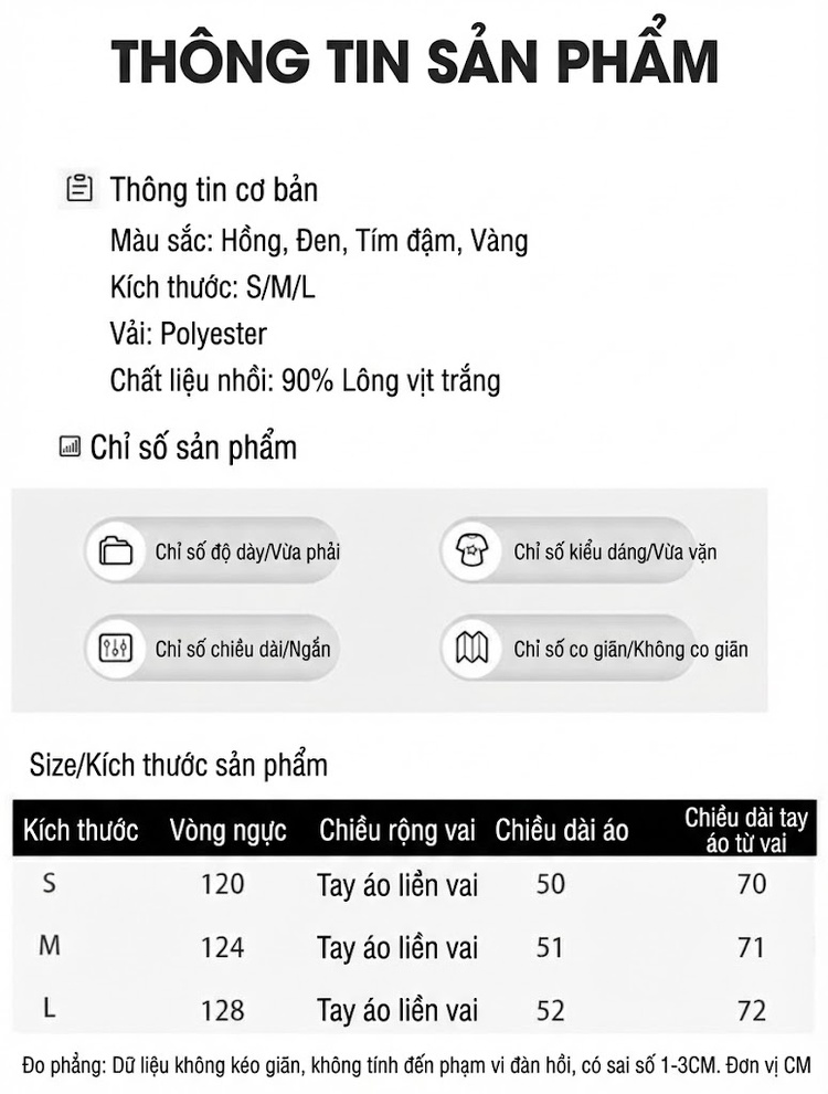 Áo Khoác Phao Nữ Dáng Ngắn 2024 Trẻ Trung Ấm Áp Màu Hồng, Nâu, Đen, Vàng chi tiết 2
