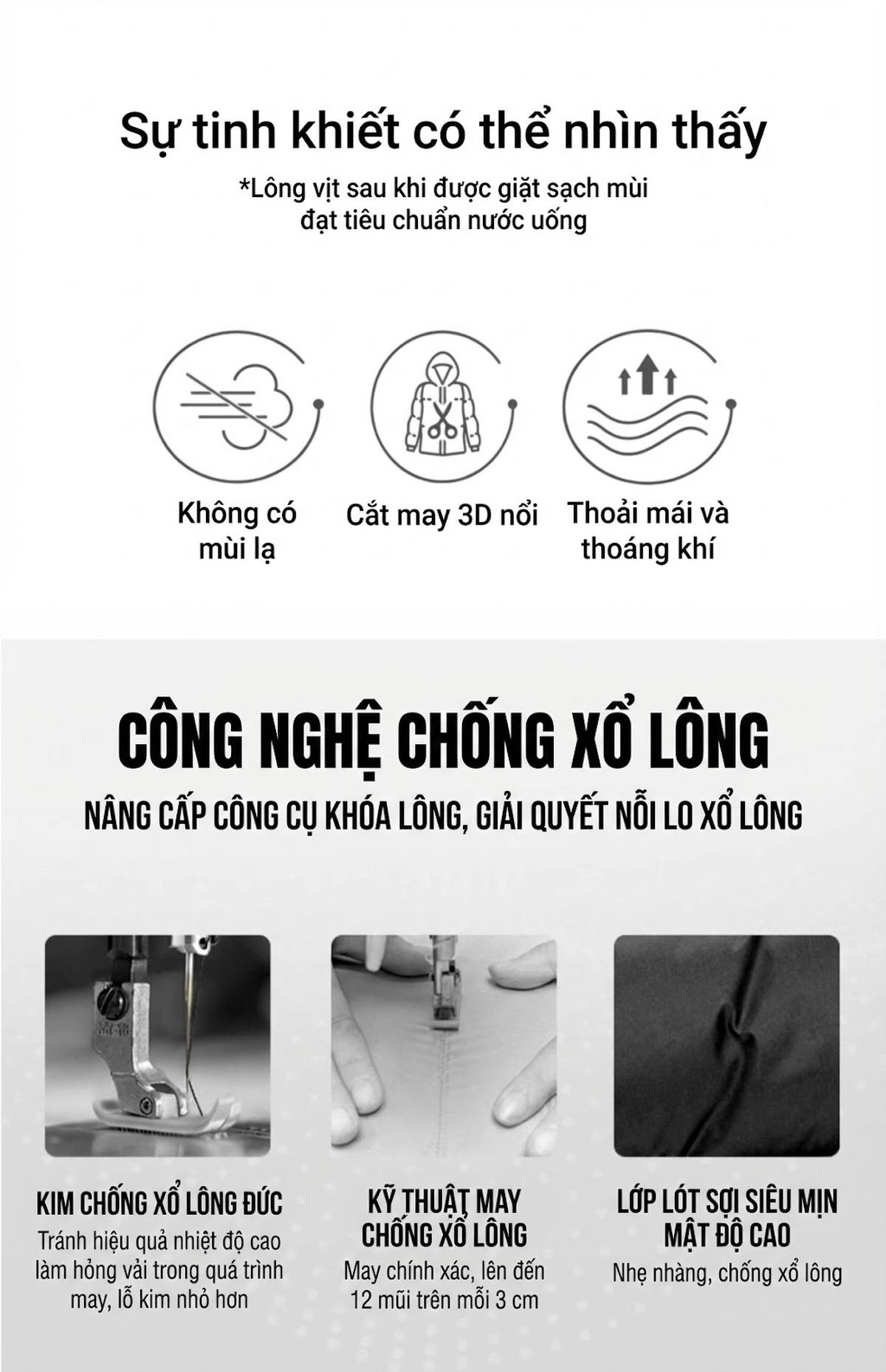 Áo Khoác Phao Nữ Dáng Ngắn Cổ Trụ Lót Lông Vũ Trắng Mỏng Nhẹ Màu Tím, Nâu, Kem chi tiết 16