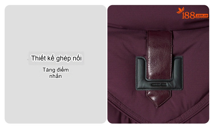 Áo Khoác Phao Nữ Dáng Ngắn Cổ Trụ Thiết Kế Túi Hộp Màu Đen, Nâu, Đỏ Rượu Vang chi tiết 19