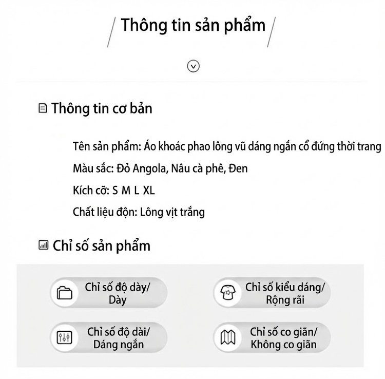 Áo Khoác Phao Nữ Dáng Ngắn Cổ Trụ Thiết Kế Túi Hộp Màu Đen, Nâu, Đỏ Rượu Vang chi tiết 21