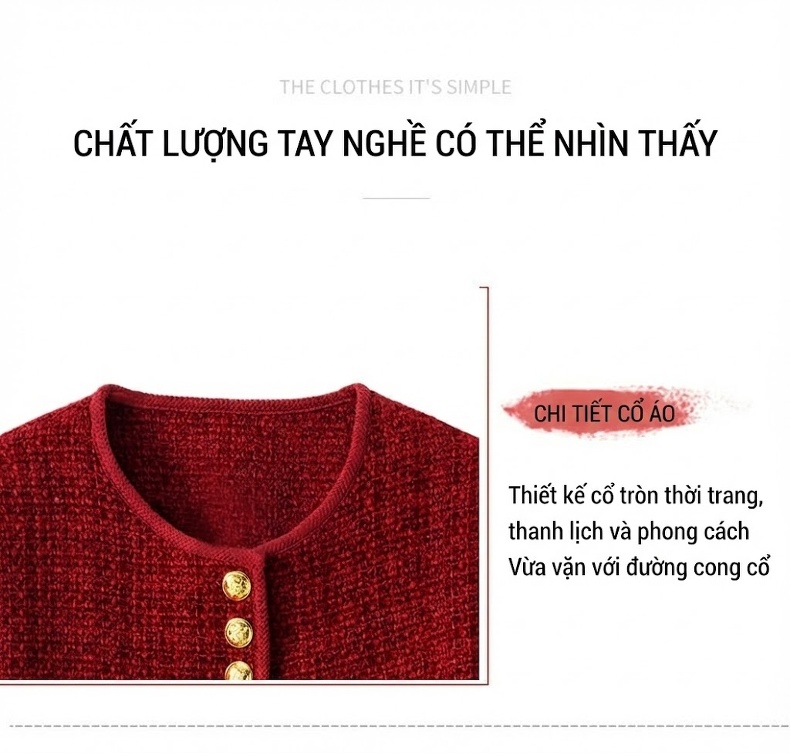 Áo Khoác Phao Nữ Dáng Ngắn Phong Cách Tiểu Thư Chất Liệu Lông Nỉ Cao Cấp Màu Đỏ, Đen chi tiết 3