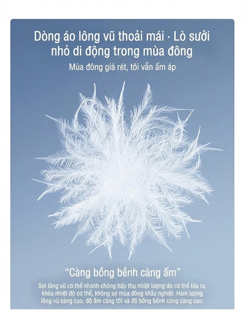 Áo Khoác Phao Nữ Dệt Kim Cổ Lật Kiểu Croptop Lót Lông Vịt Trắng Giữ Ấm Màu Nâu, Be, Xanh Olive, Đen chi tiết 8