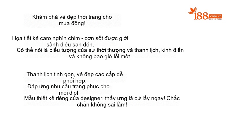 Áo Khoác Phao Nữ Họa Tiết Houndstooth Ngắn Tay Lỡ Phong Cách Hàn Quốc chi tiết 4