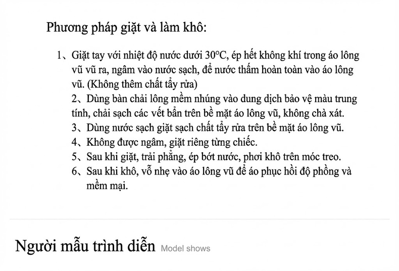Áo Khoác Phao Nữ Lông Cổ Lớn Kiểu Ngắn Rộng Rãi Màu Trắng, Hồng, Nâu, Đen chi tiết 12