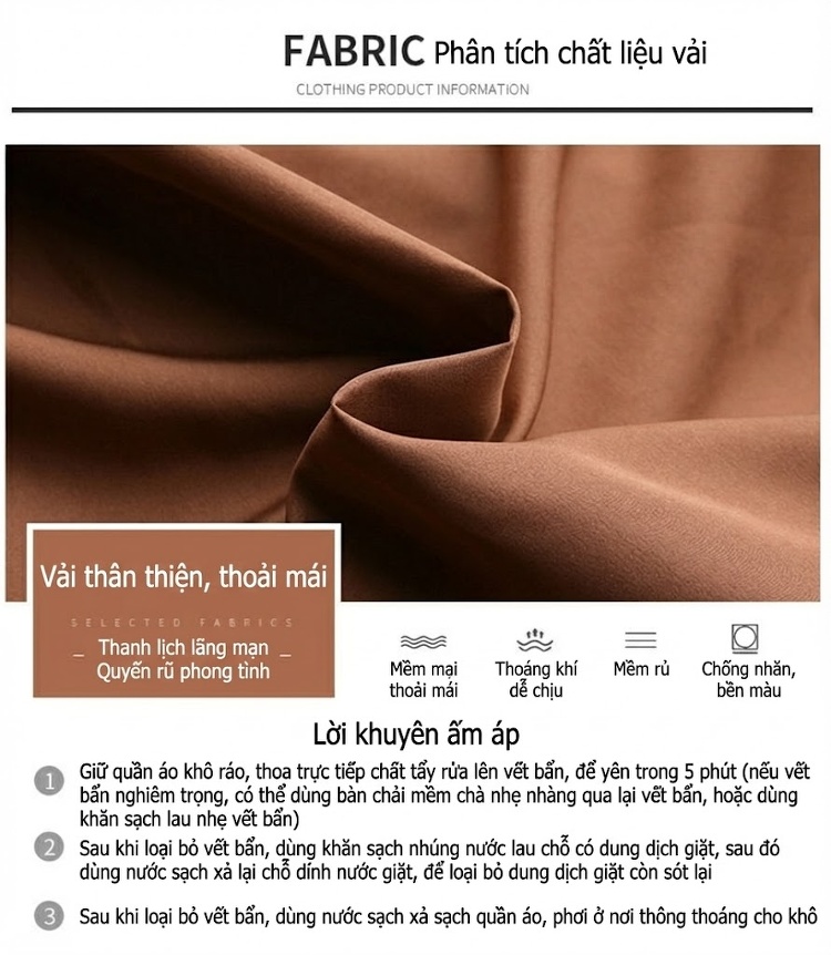 Áo Khoác Phao Nữ Lông Cừu Non Cổ Trụ Ngắn Màu Nâu chi tiết 9