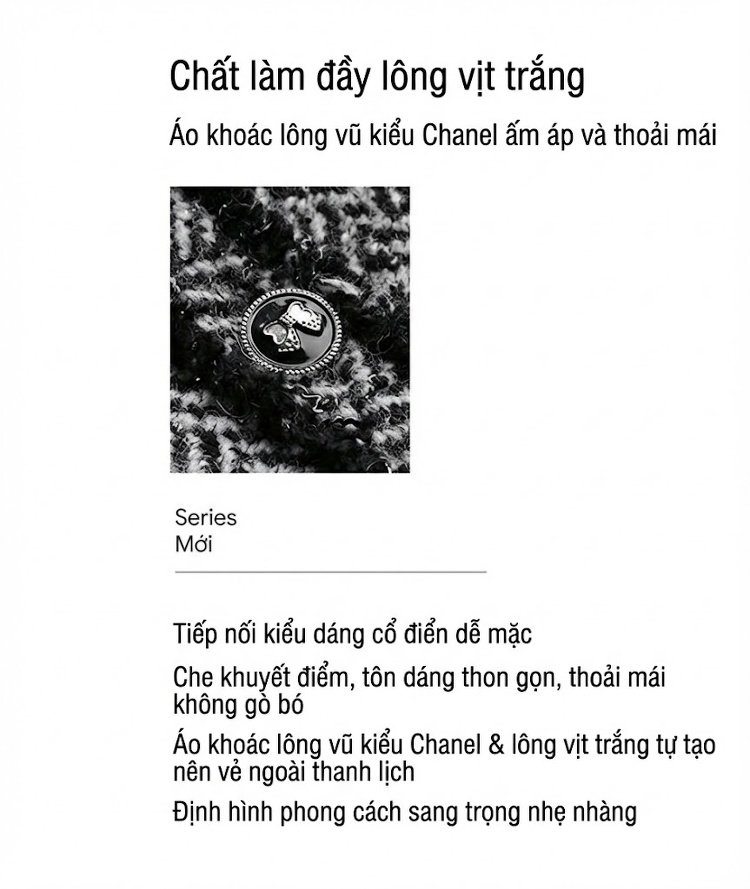 Áo Khoác Phao Nữ Lông Vũ Trắng Dáng Ngắn Phong Cách Tiểu Thư Thanh Lịch Màu Xám, Tím chi tiết 5