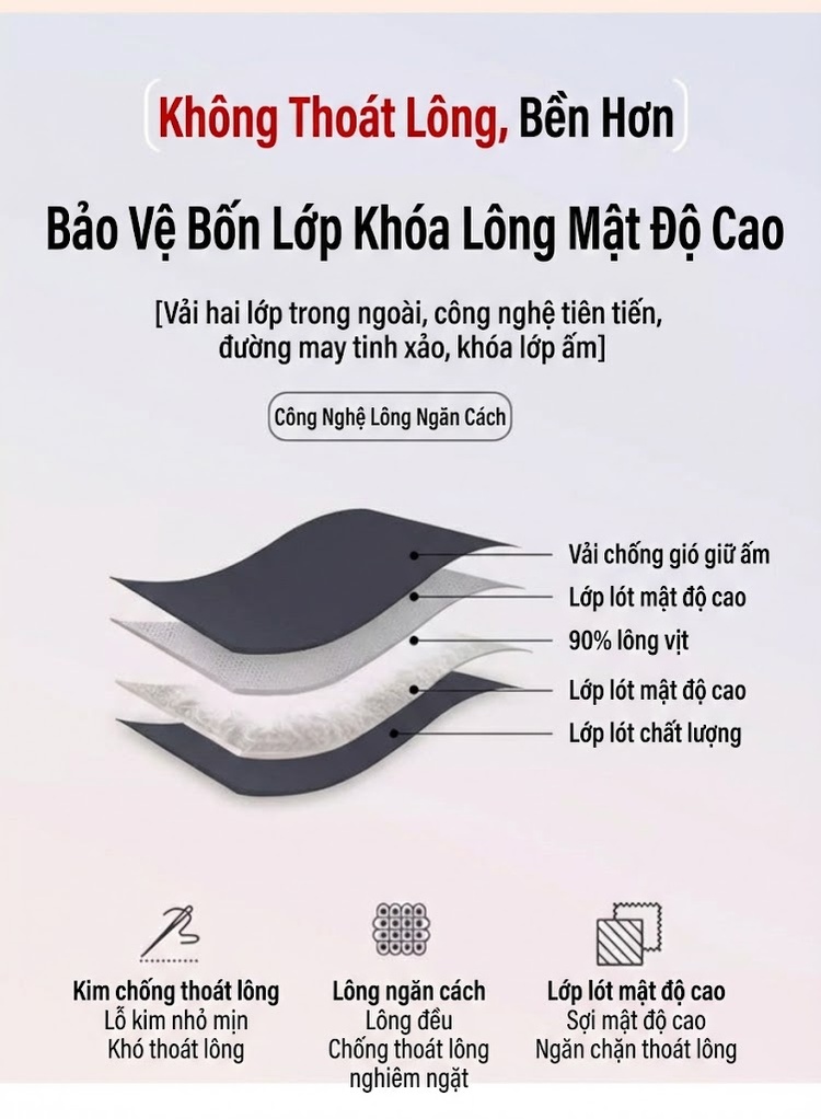 Áo Khoác Phao Nữ Ngắn Dáng Bánh Mì Có Mũ Trùm Đầu Lót Lông Vịt Dày Ấm Áp Màu Trắng, Đen, Xám chi tiết 6