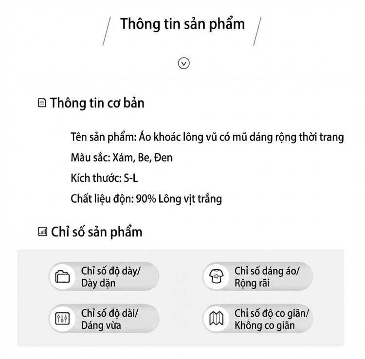 Áo Khoác Phao Nữ Ngắn Dáng Bánh Mì Có Mũ Trùm Đầu Lót Lông Vịt Dày Ấm Áp Màu Trắng, Đen, Xám chi tiết 12