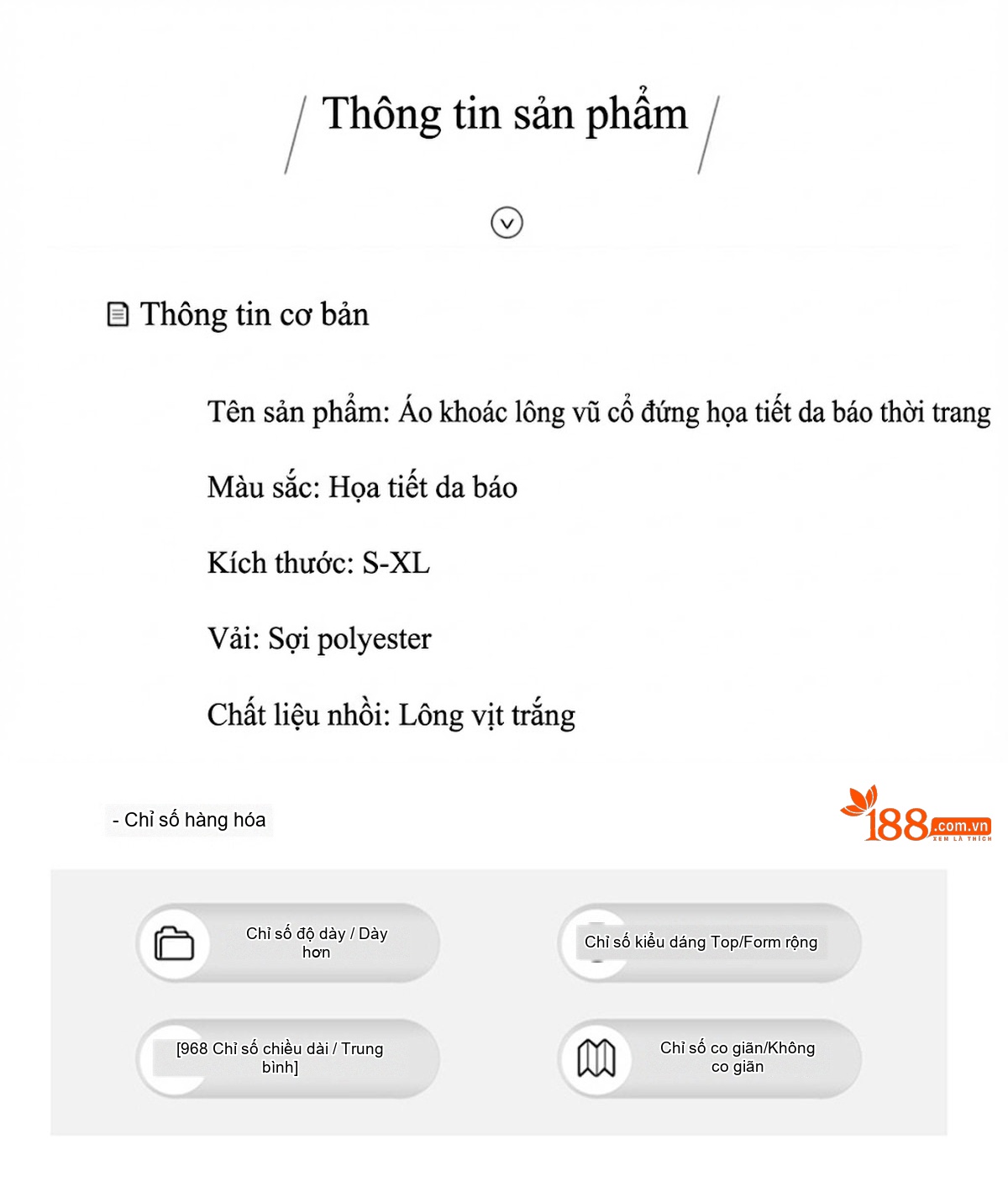 Áo Khoác Phao Nữ Ngắn Họa Tiết Da Báo Thời Trang chi tiết 16