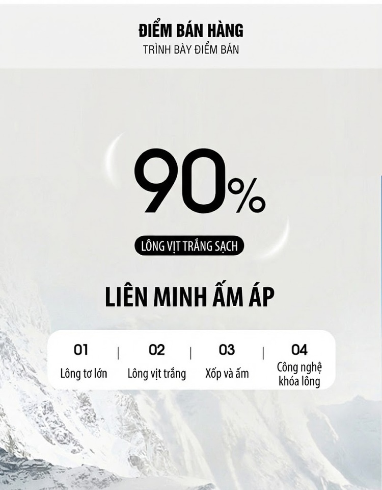 Áo Khoác Phao Nữ Ngắn Lông Vũ Trắng Dáng Tiểu Thư Màu Vàng, Đen chi tiết 12