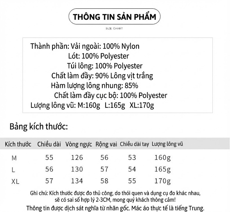 Áo Khoác Phao Nữ Ngắn Tay Lỡ Lông Vũ Trắng Dáng Rộng Phong Cách Hàn Quốc Màu Trắng, Nâu, Đen chi tiết 12