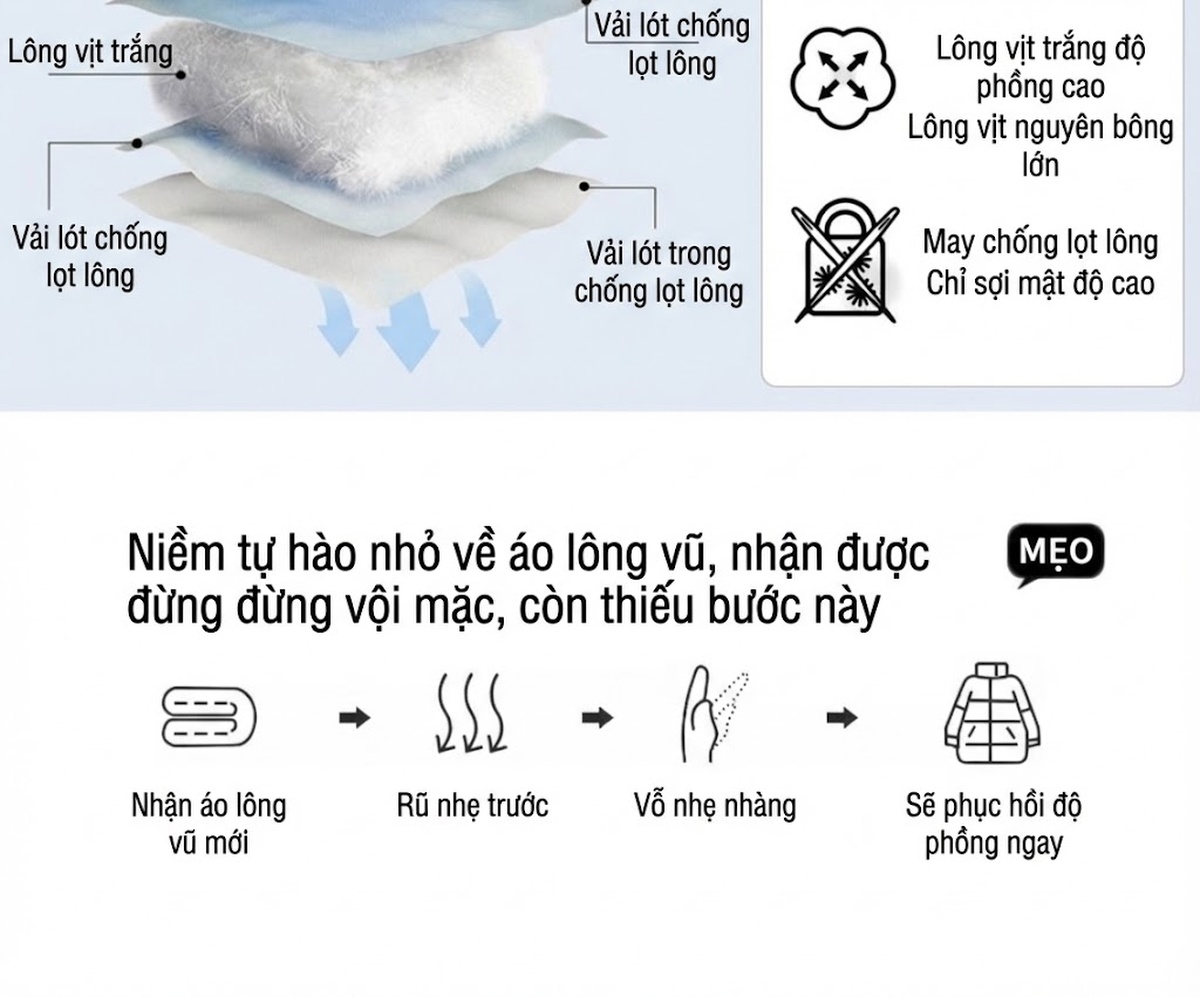 Áo Khoác Phao Nữ Ngắn Tay Phồng Dáng Hàn Quốc Lót Lông Vũ Dày Dặn Màu Vàng, Hồng chi tiết 8