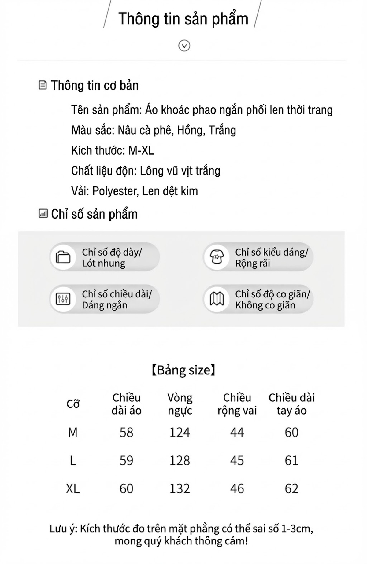 Áo Khoác Phao Nữ Ngắn Tay Thiết Kế Cao Cấp, Thời Trang, Giữ Ấm Màu Nâu, Trắng, Hồng chi tiết 13