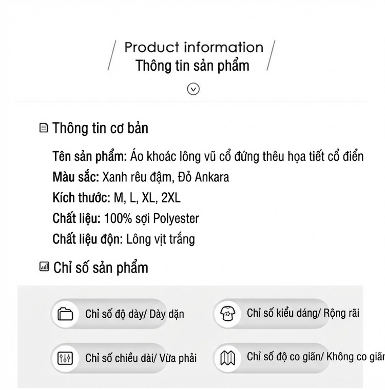 Áo Khoác Phao Nữ Ngắn Tay Thiết Kế Cổ Điển Lót Lông Vũ Trắng Màu Đỏ, Xanh chi tiết 14