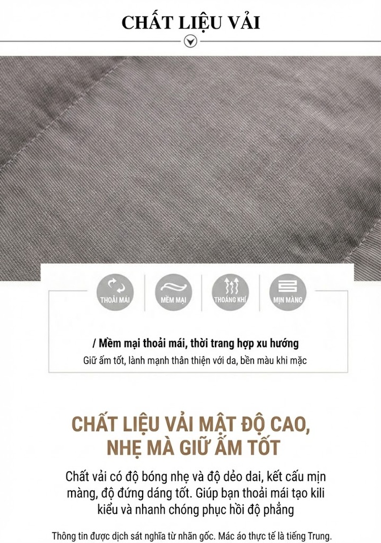 Áo Khoác Phao Nữ Tay Áo Lông Thú Giả Cúc Vàng Ấm Áp Màu Xám chi tiết 8