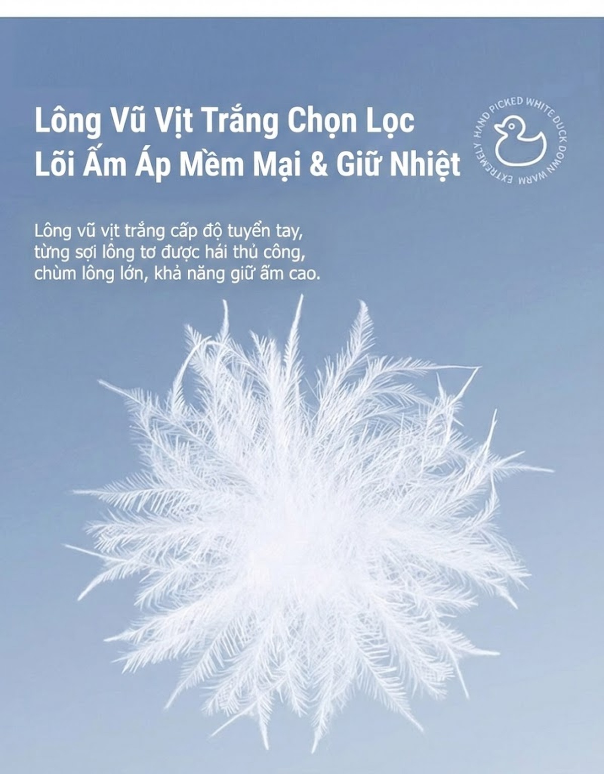 Áo Khoác Phao Nữ Thêu Hoa Tân Thời, Dáng Rộng, Giữ Ấm, Nhẹ, Lông Vịt Trắng, Màu Trắng Kem chi tiết 6