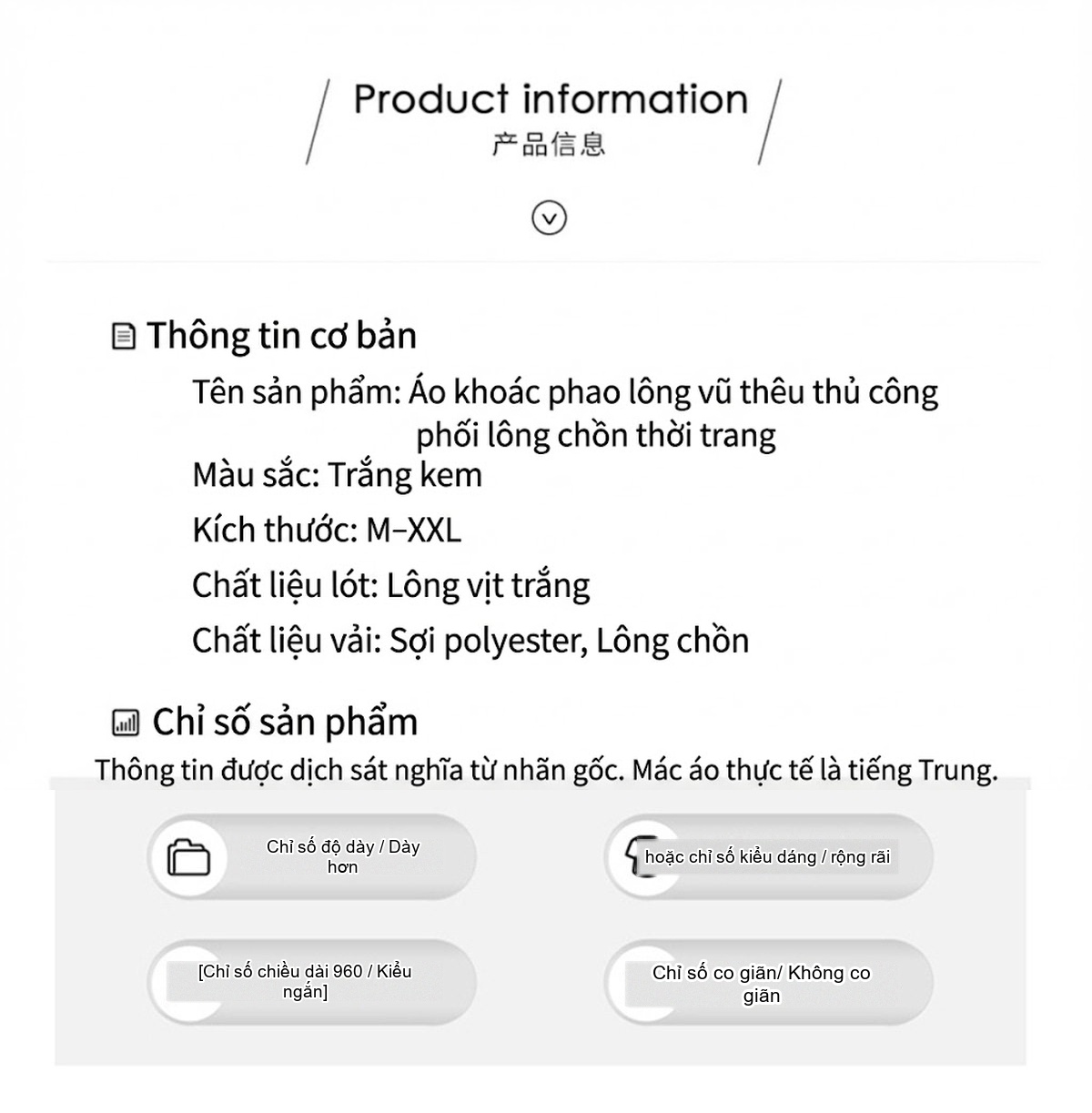 Áo Khoác Phao Nữ Thêu Họa Tiết Nhẹ Mỏng Giữ Ấm Màu Trắng Kem chi tiết 1