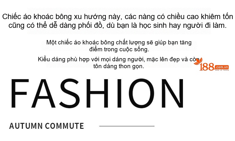 Áo Khoác Phao Nữ Trám Ô Cổ Bẻ Tay Bo Chun Màu Trắng, Nâu chi tiết 4