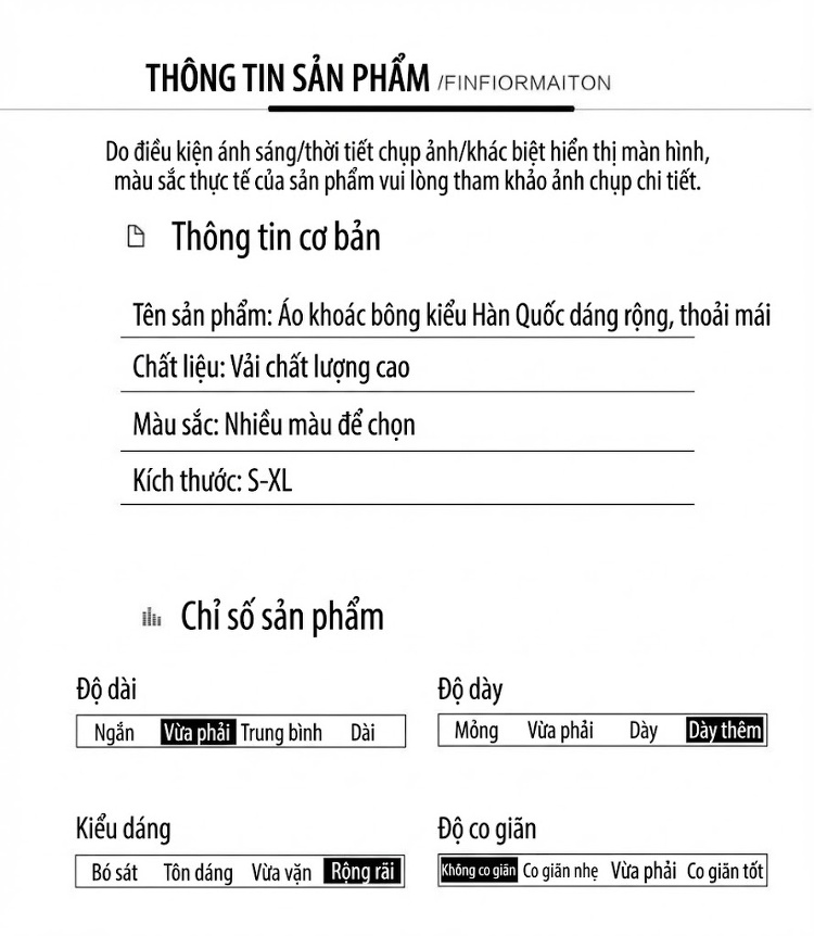 Áo Khoác Phao Nữ Trám Ô Thiết Kế Tiểu Trà Hàn Quốc, Áo Cotton Lót Bông Ngắn Tay Dài Form Rộng Màu Be chi tiết 12