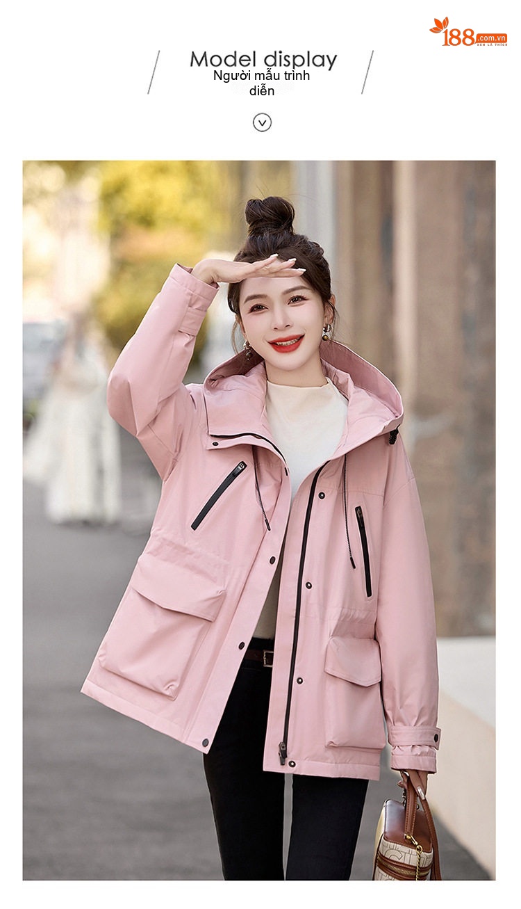 Áo Khoác Phao Parka Nữ Dáng Dài Vừa Thu Đông Cao Cấp Trắng Vịt Ấm Áp Màu Vàng, Trắng Kem, Hồng, Đen chi tiết 18