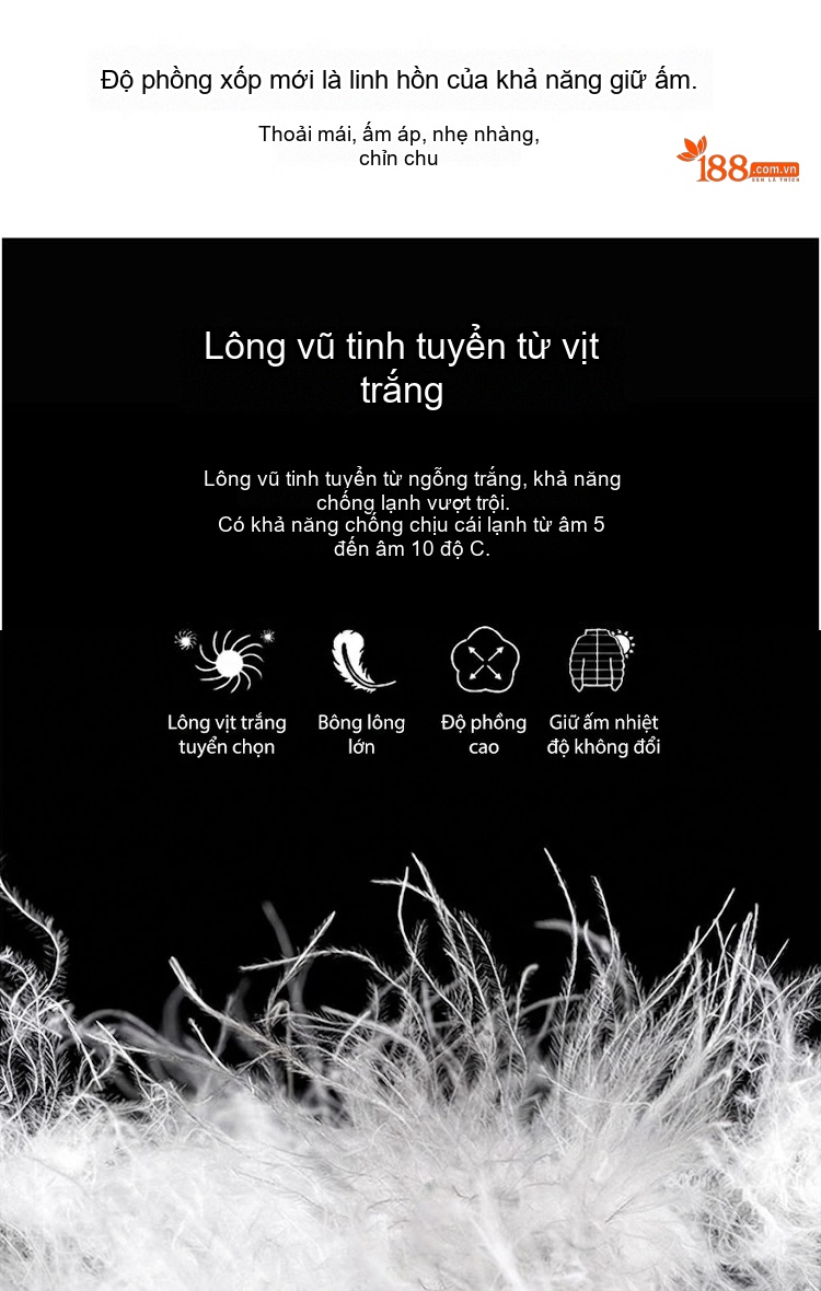 Áo Khoác Phao Parka Nữ Dáng Dài Vừa Thu Đông Cao Cấp Trắng Vịt Ấm Áp Màu Vàng, Trắng Kem, Hồng, Đen chi tiết 12