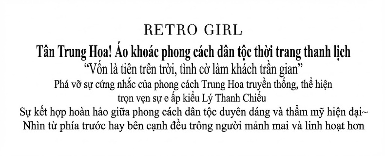 Áo khoác quốc dân Trung Hoa phong cách mỏng nhẹ dáng ngắn cho nữ chi tiết 4