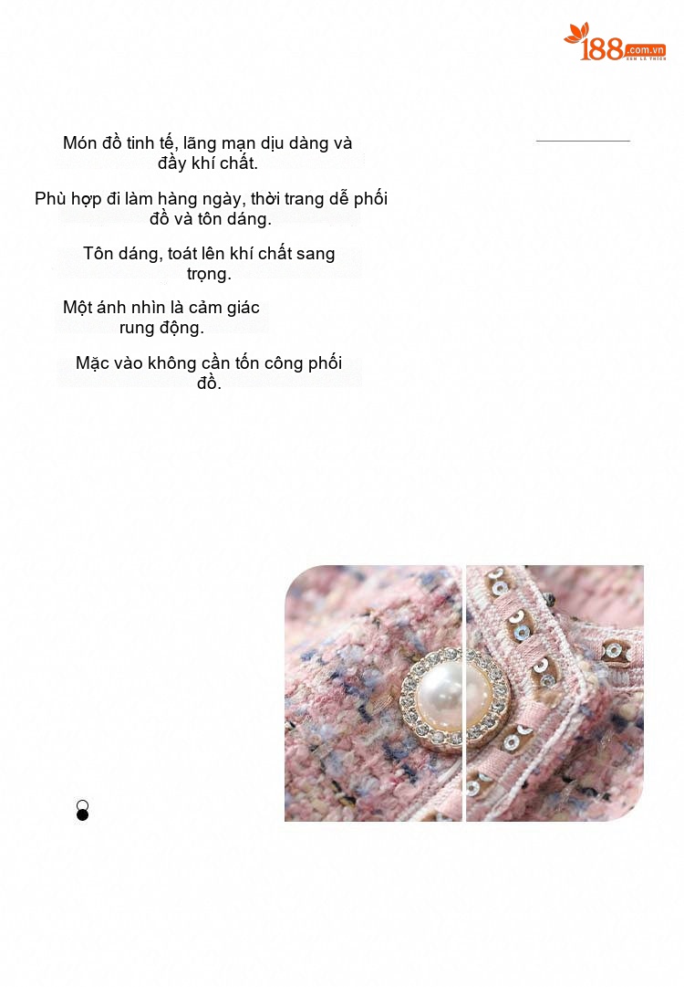 Áo Khoác Tiểu Hương Nữ Dệt Kim Phong Cách Hàn Quốc Màu Hồng, Trắng, Xanh chi tiết 1