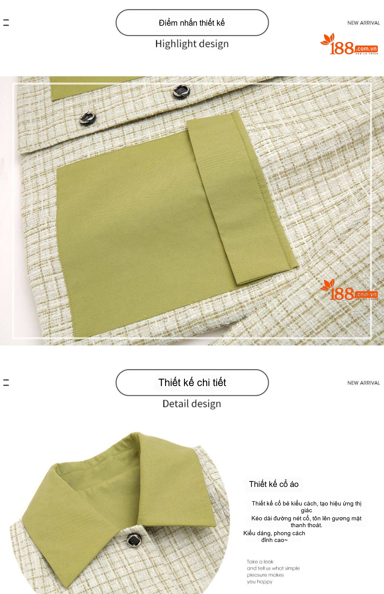 Áo Khoác Tiểu Thư Tay Dài Ngắn Dáng Croptop Thiết Kế Kẻ Caro Màu Xanh Lá, Xanh Dương, Đen chi tiết 4