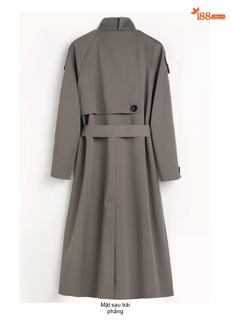 Áo Khoác Trench Coat Nữ Dáng Dài Vừa Phong Cách Anh Quốc Màu Be, Xám, Xanh Olive chi tiết 22