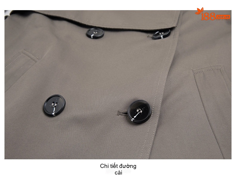 Áo Khoác Trench Coat Nữ Dáng Dài Vừa Phong Cách Anh Quốc Màu Be, Xám, Xanh Olive chi tiết 26