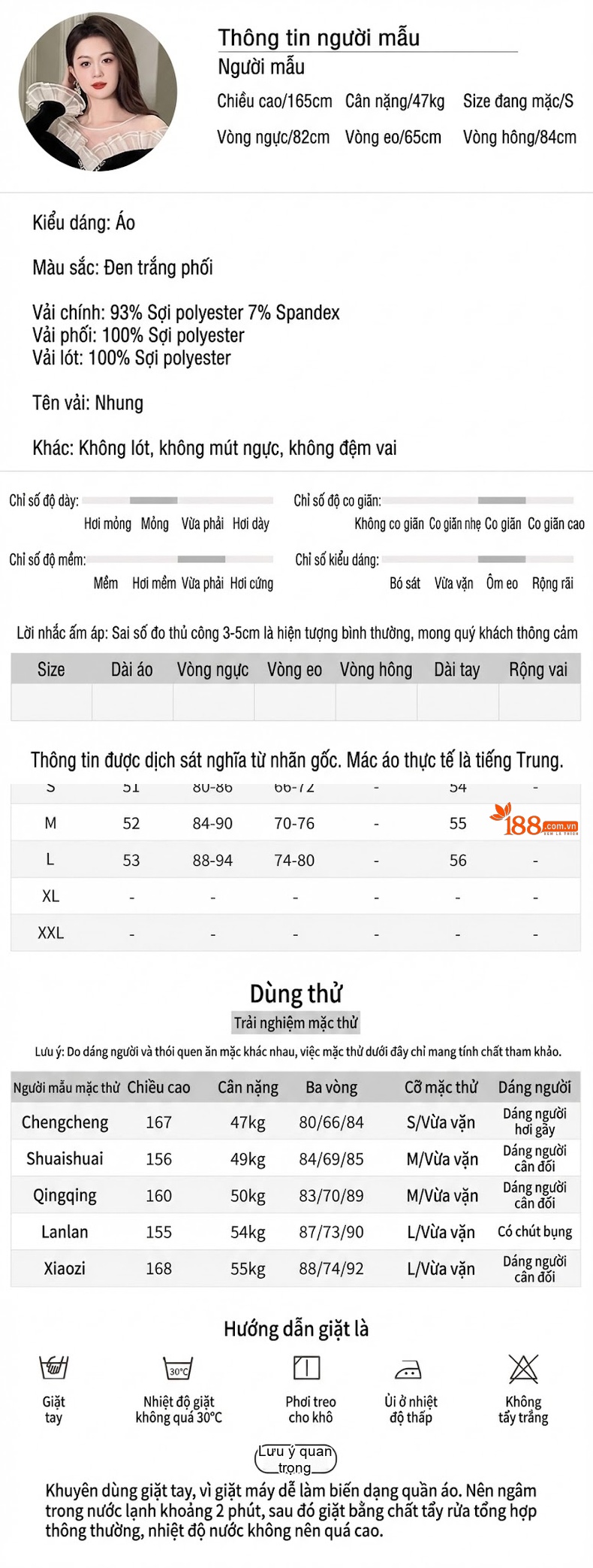Áo Kiểu Nữ Nhung Tay Loa Cổ Trễ Vai Viền Bèo Nhún Màu Đen chi tiết 2