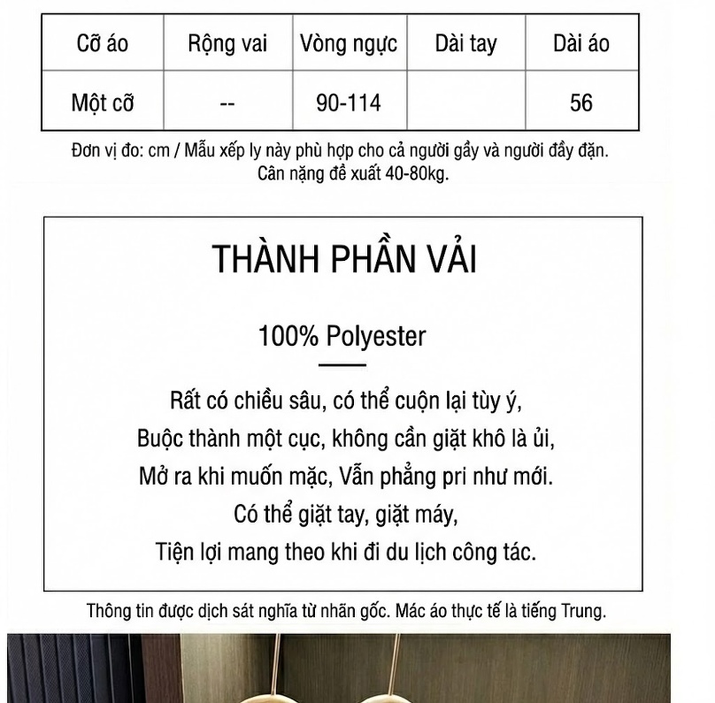 Áo Kiểu Nữ Sát Nách Dập Ly Họa Tiết Chấm Bi Lớn Rộng Rãi Màu Trắng, Đen chi tiết 2