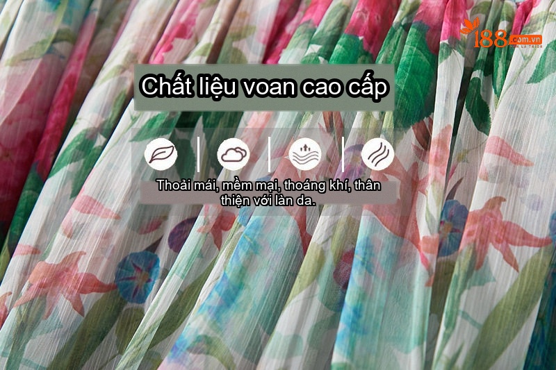 Áo Kiểu Nữ Tay Lỡ Voan Hoa Nhí Phong Cách Tiểu Thư chi tiết 4