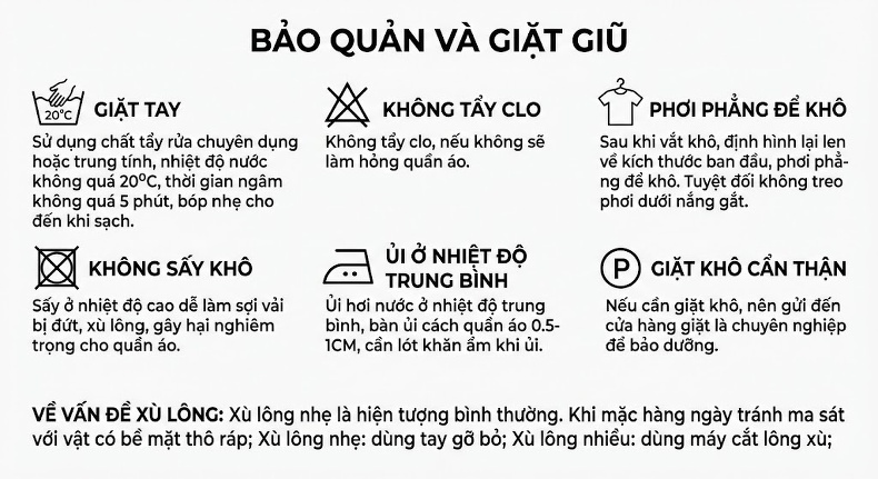 Áo Len Nam 100% Lông Cừu Merino Cổ Tròn Dày Dặn Màu Nâu, Xám, Đen, Xanh Navy chi tiết 2