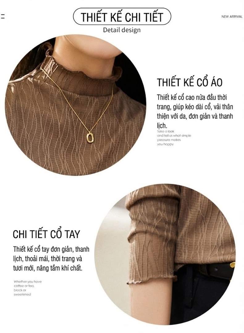 Áo Lót Lưới Nữ Dài Tay Cổ Lửng Ôm Dáng Phong Cách Thời Trang chi tiết 5
