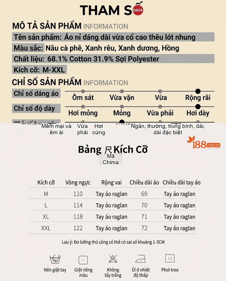 Áo Nỉ Cổ Lọ Nữ Dáng Dài Lót Lông Dày Dặn In Chữ Phong Cách Thu Đông Màu Xanh, Hồng, Nâu, Xanh Dương... chi tiết 9
