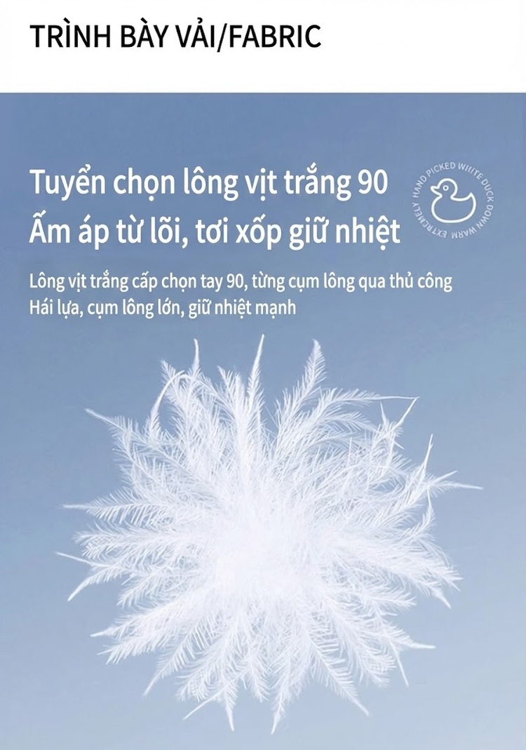 Áo Phao Lông Vũ Nữ Dáng Ngắn Dày Dặn Ấm Áp Màu Trắng, Nâu, Đen chi tiết 12