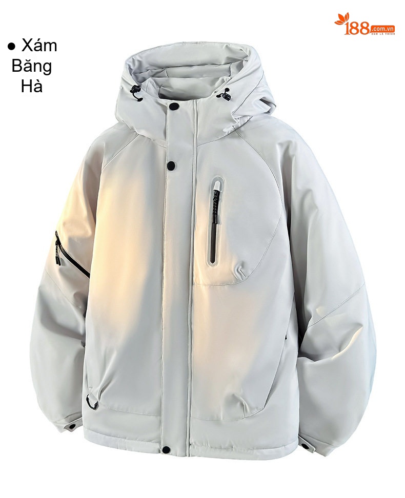 Áo Phao Nam Nữ 90% Lông Nhung Áo Khoác Parka Dáng Rộng Mũ Trùm Đầu Dày Dặn Màu Vàng, Trắng, Đen chi tiết 16