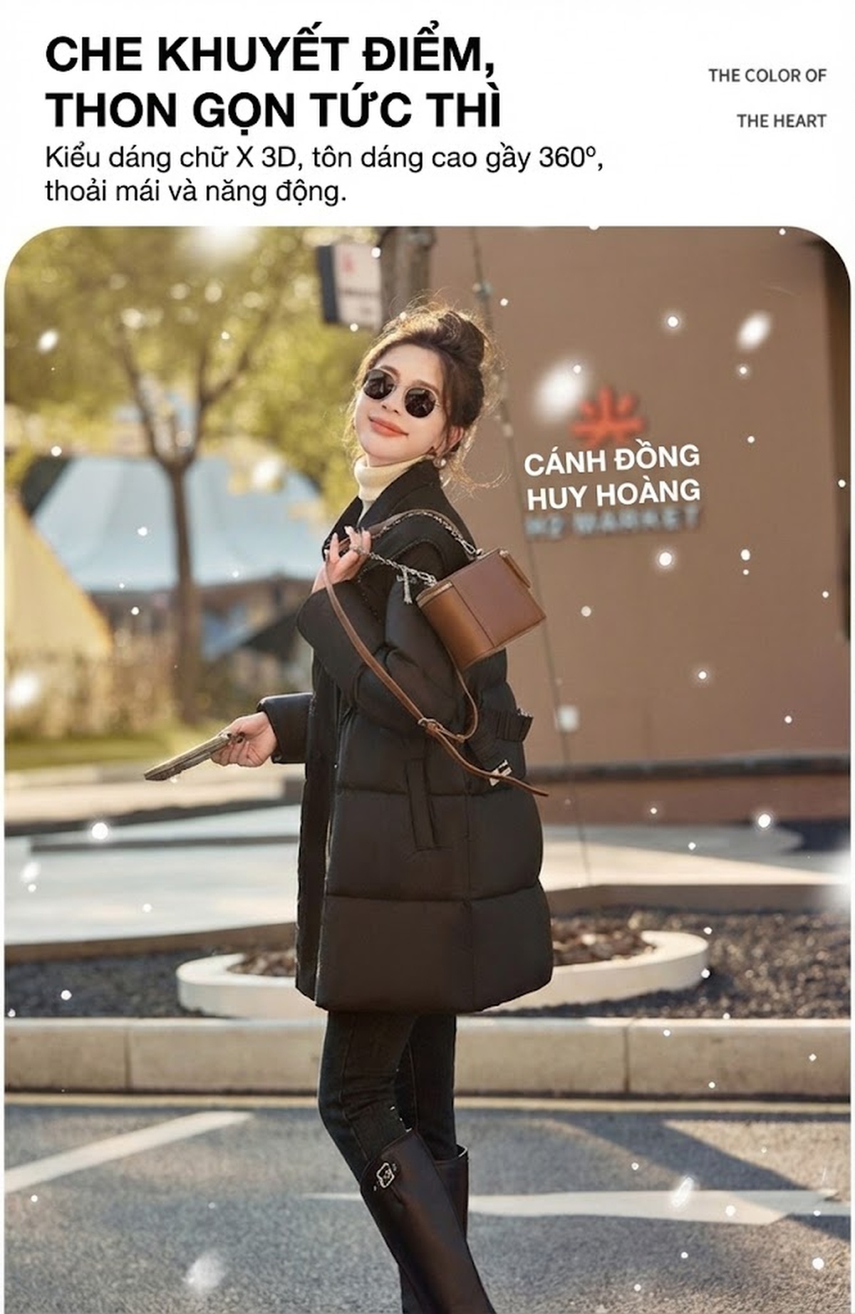 Áo Phao Nữ Lông Vũ Dáng Dài Thời Trang Cao Cấp Màu Đen chi tiết 4