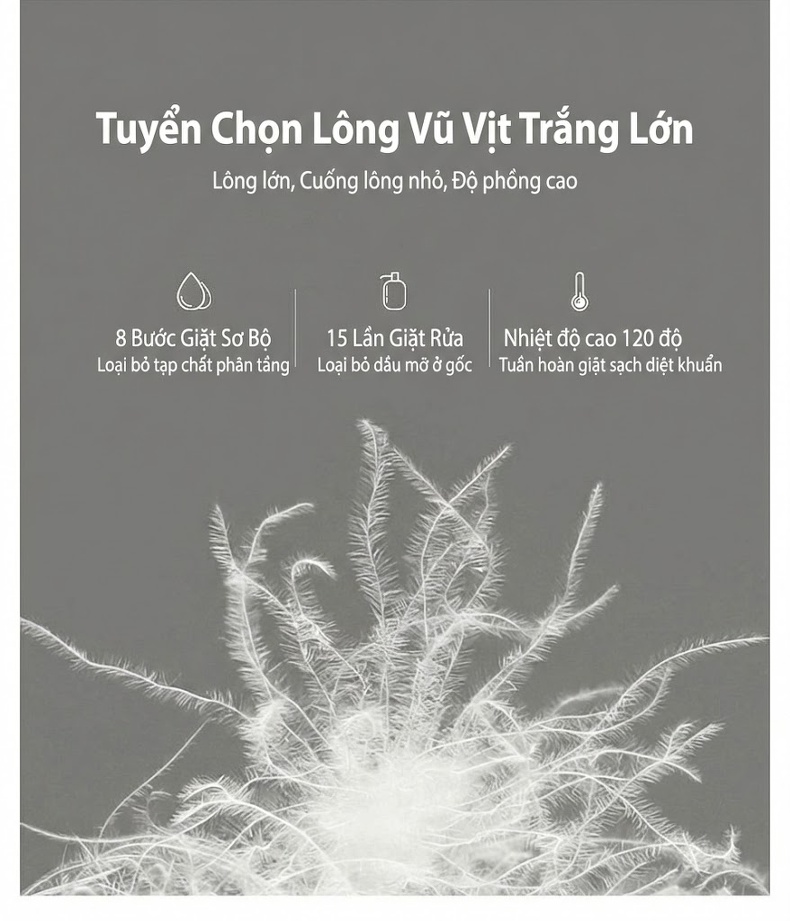 Áo Phao Nữ Lông Vũ Dáng Dài Thời Trang Cao Cấp Màu Đen chi tiết 15