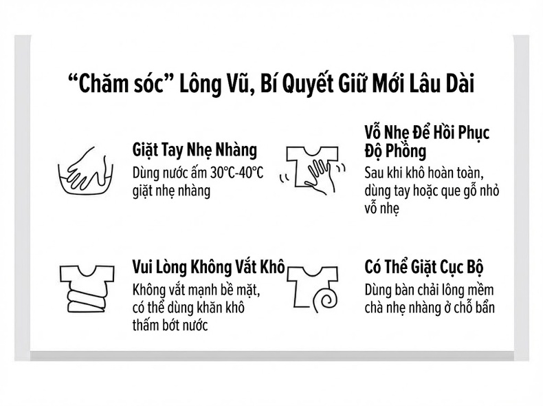 Áo Phao Nữ Lông Vũ Dáng Dài Thời Trang Cao Cấp Màu Đen chi tiết 16