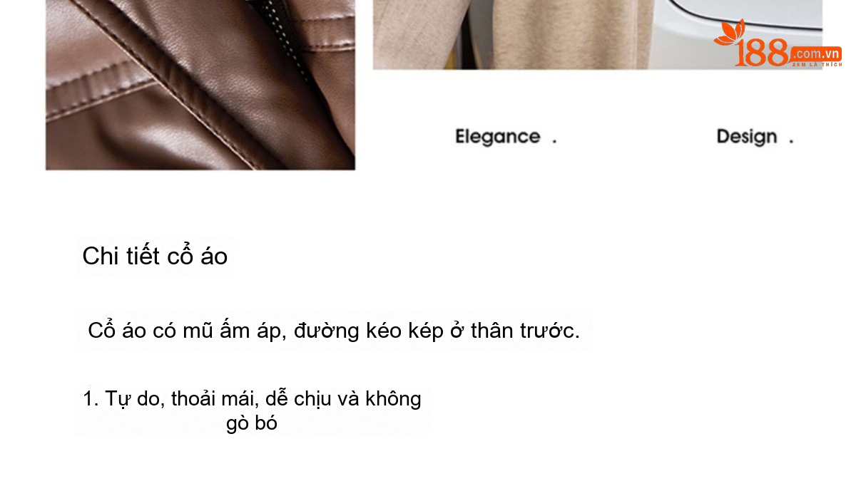Áo Phao Nữ Ngắn Da Bóng Dáng Bánh Mì Lông Vũ Trắng Màu Đỏ Rượu Vang, Nâu, Đen chi tiết 13