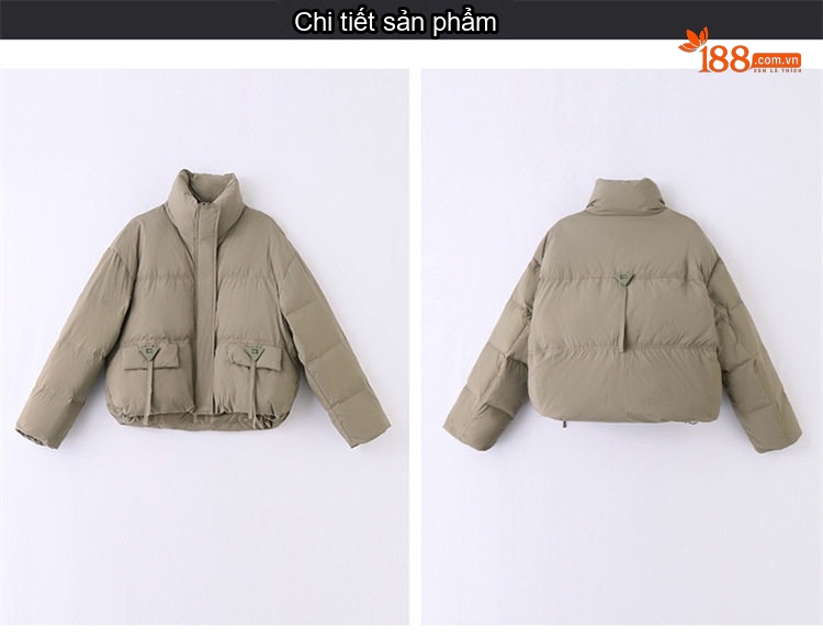 Áo Phao Nữ Ngắn Tay Dáng Bánh Mì Dày Dặn Ấm Áp chi tiết 36