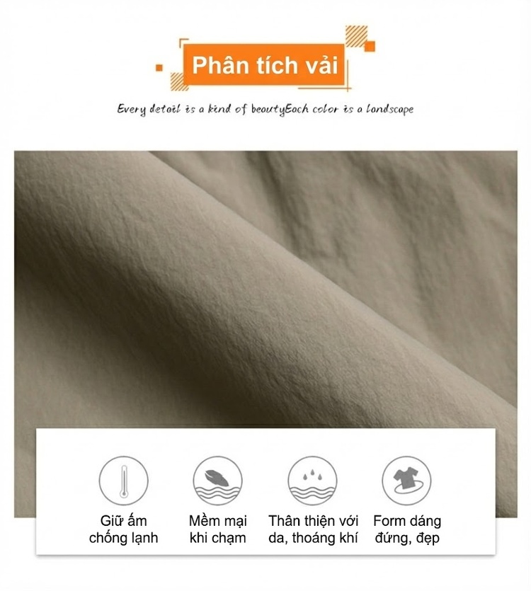 Áo Phao Nữ Ngắn Tay Dáng Bánh Mì Dày Dặn Ấm Áp chi tiết 5