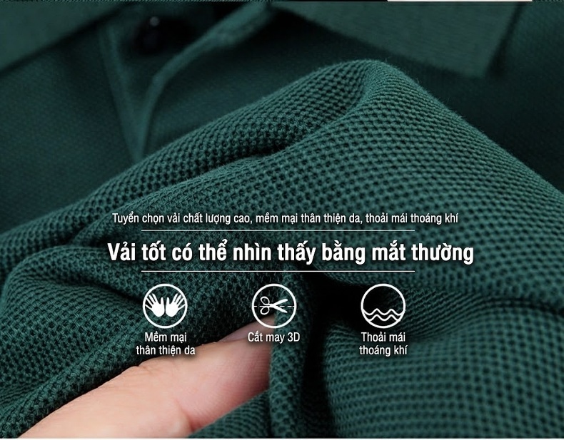 Áo Polo Nam Cổ Bẻ Cotton Sợi Mát Thoáng Khí Nhiều Màu chi tiết 3