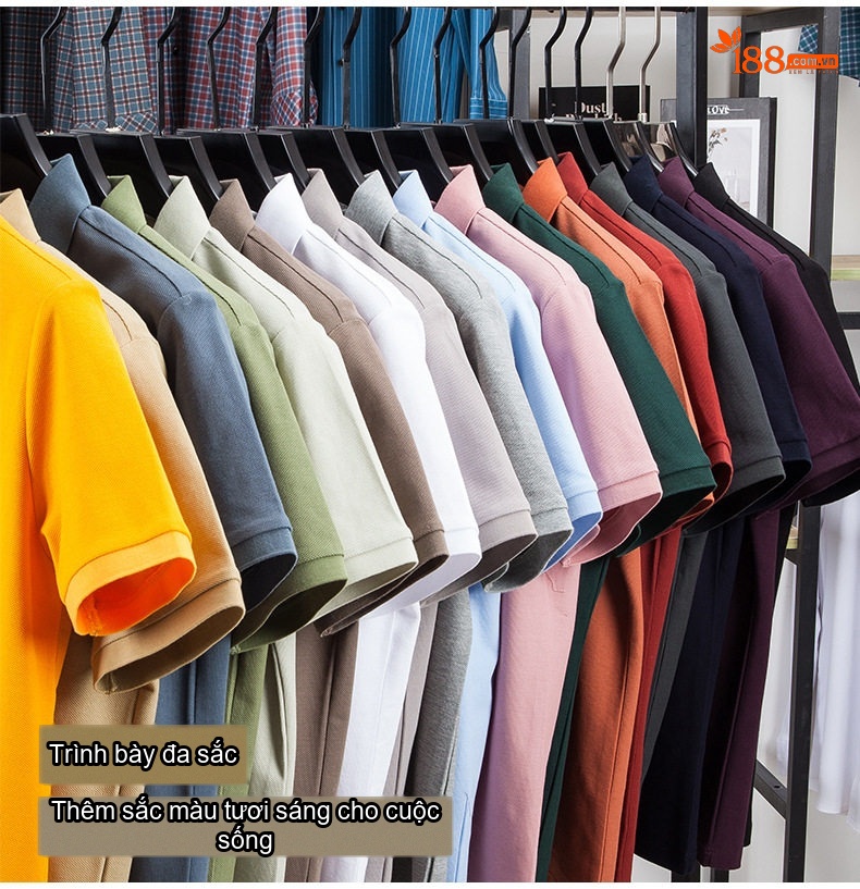 Áo Polo Nam Cổ Bẻ Cotton Sợi Mát Thoáng Khí Nhiều Màu chi tiết 36
