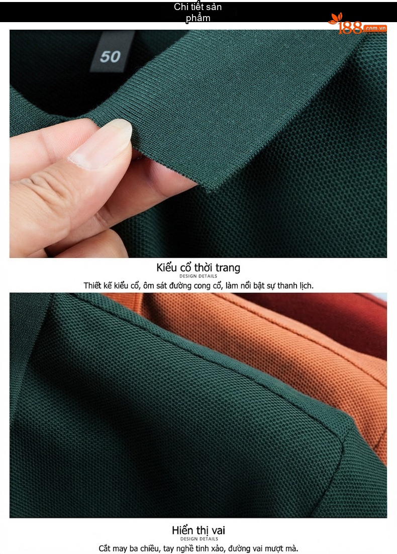 Áo Polo Nam Cổ Bẻ Cotton Sợi Mát Thoáng Khí Nhiều Màu chi tiết 37