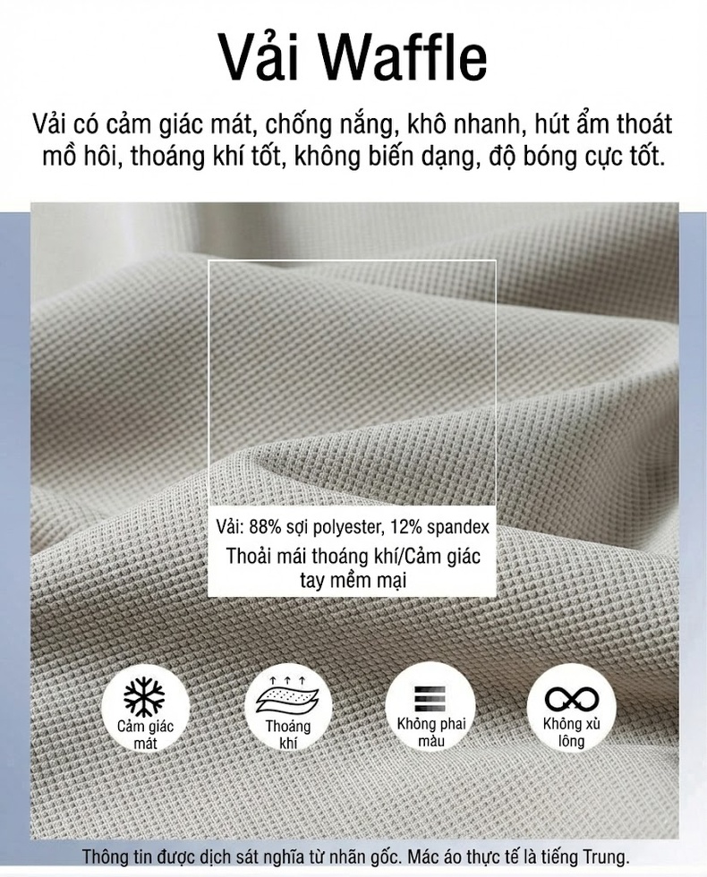 Áo Polo Nam Cổ Bẻ Không Nhăn Thoáng Mát Màu Xám, Xanh Navy, Be chi tiết 3