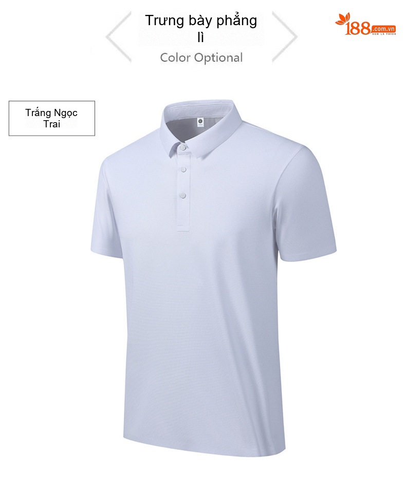 Áo Polo Nam Cổ Bẻ Không Nhăn Thoáng Mát Màu Xám, Xanh Navy, Be chi tiết 9